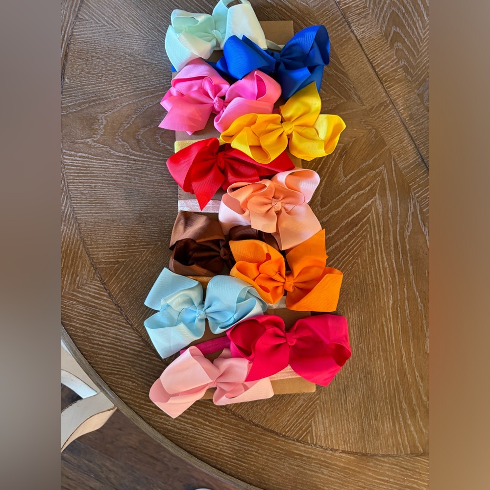 11 extra large ribbon bow headbands